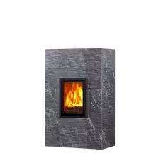 Дровяной камин KOLI CLASSIC 15 Туликиви Grafia, 1500мм, нижние подключение, односторонняя дверца