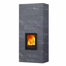 Дровяной камин KOLI CLASSIC 21 Туликиви Unica, 2100мм, нижние подключение, двухсторонняя дверца
