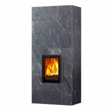 Дровяной камин KOLI CLASSIC 21 Туликиви Nobile, 2100мм, верхнее подключение, односторонняя дверца