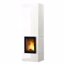 Дровяной камин KOLI S LUX WHITE 18 T Туликиви LUX WHITE, 2100мм, верхнее подключение, односторонняя дверца