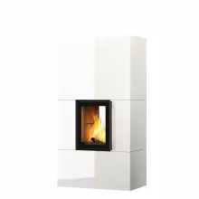 Дровяной камин KOLI LUX 18 Туликиви LUX WHITE, 1800мм, нижнее подключение, двухсторонняя дверца