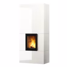 Дровяной камин KOLI LUX 21 Туликиви LUX WHITE, 2100мм, верхнее подключение, односторонняя дверца