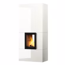Дровяной камин KOLI LUX 21 Туликиви LUX WHITE, 2100мм, верхнее подключение, двухсторонняя дверца