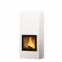 Дровяной камин RAITA S LUX WHITE 18 T Туликиви STRUCTURE WHITE, 1800мм, верхнее подключение, односторонняя дверца