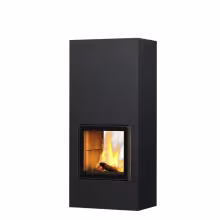 Дровяной камин RAITA S LUX WHITE 18 T Туликиви SATIN BLACK, 1800мм, верхнее подключение, двухсторонняя дверца