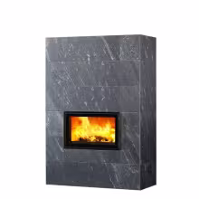 Дровяной камин SARAMO CLASSIC 18 Туликиви Nobile, 1800мм, нижние подключение, односторонняя дверца