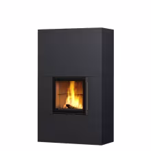 Дровяной камин RAITA LUX 18 Туликиви SATIN BLACK, 1800мм, нижнее подключение, односторонняя дверца