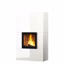 Дровяной камин RAITA LUX 18 Туликиви LUX WHITE, 1800мм, верхнее подключение, односторонняя дверца