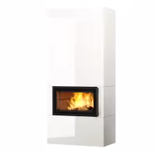 Дровяной камин SARAMO S LUX 21 T Туликиви LUX WHITE, 2100мм, верхнее подключение, односторонняя дверца