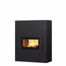 Дровяной камин SARAMO STRUCTURE 15 Туликиви STRUCTURE BLACK, 1500мм, нижнее подключение, двухсторонняя дверца