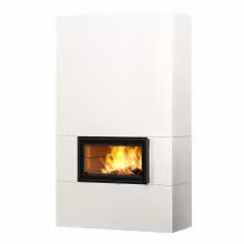 Дровяной камин SARAMO STRUCTURE 21 Туликиви STRUCTURE WHITE, 2100мм, нижнее подключение, односторонняя дверца