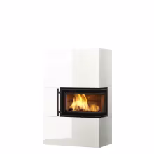 Дровяной камин PETRO SATIN 15 Туликиви LUX WHITE, 1500мм, верхнее подключение