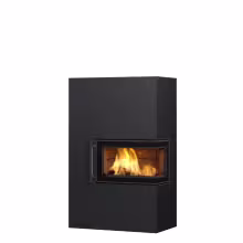 Дровяной камин PETRO SATIN 15 Туликиви SATIN BLACK, 1500мм, верхнее подключение