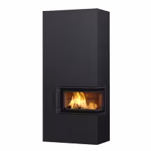 Дровяной камин PETRO SATIN 21 Туликиви STRUCTURE BLACK, 2100мм, нижнее подключение
