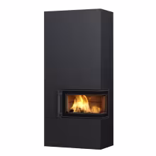 Дровяной камин PETRO SATIN 21 Туликиви SATIN BLACK, 2100мм, верхнее подключение