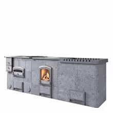 Модернизированный Комплекс LLU 1250 КАЗАН, МАНГАЛ (2 секции) Туликиви Classic, 3 секции, 980мм, нижнее подключение