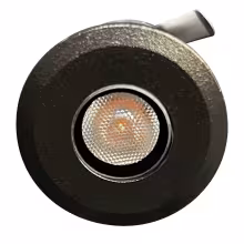 Точечный светильник для бани, сауны и хамама Steam&Water (d=42mm р=79mm, теплый белый, AC12V-3W, IP68, корпус 304SS+ закаленное стекло, цвет черный+дубовая накладка, длина кабеля 25см)