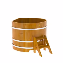 Купель угловая BentWood из лиственницы угловая, натуральная рустик 1190х1190х1200 мм