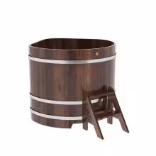 Купель угловая BentWood из лиственницы угловая, морёная премиум 1190х1190х1100 мм