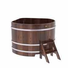 Купель угловая BentWood из лиственницы угловая, морёная премиум 1370х1370х1000 мм