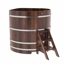 Купель угловая BentWood из лиственницы угловая, морёная премиум 1370х1370х1400 мм