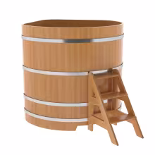 Купель угловая BentWood из лиственницы угловая, натуральная премиум 1370х1370х1400 мм