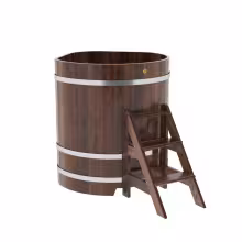 Купель угловая BentWood из лиственницы угловая, морёная рустик 1030х1030х1200 мм