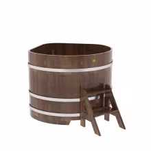 Купель угловая BentWood из сращенных ламелей лиственницы угловая, морёная 1190х1190х1000 мм