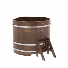Купель угловая BentWood из сращенных ламелей лиственницы угловая, морёная 1190х1190х1100 мм