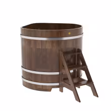 Купель угловая BentWood из сращенных ламелей лиственницы угловая, морёная 1190х1190х1200 мм