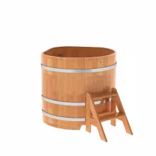 Купель угловая BentWood из сращенных ламелей лиственницы угловая, натуральная 1030х1030х1000 мм
