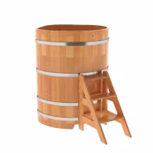 Купель угловая BentWood из сращенных ламелей лиственницы угловая, натуральная 1370х1370х1400 мм