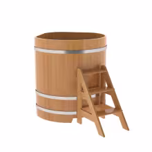 Купель угловая BentWood из лиственницы угловая, натуральная премиум 1030х1030х1200 мм