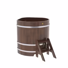 Купель угловая BentWood из дуба угловая, морёный 1030х1030х1100 мм