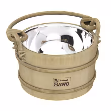 Ведро деревянное Sawo 341-MP (3 литра, со вставкой из нержавейки)